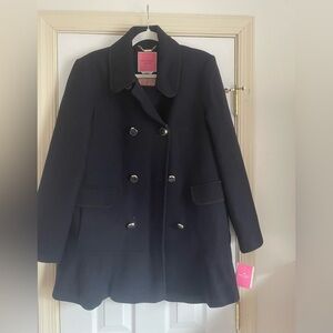 Kate Spade Navy Blue Double-Breasted Women's Coat